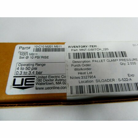 Ue United Electric 4-50PSI 250V-AC PRESSURE SWITCH 10-C10 M201 M511